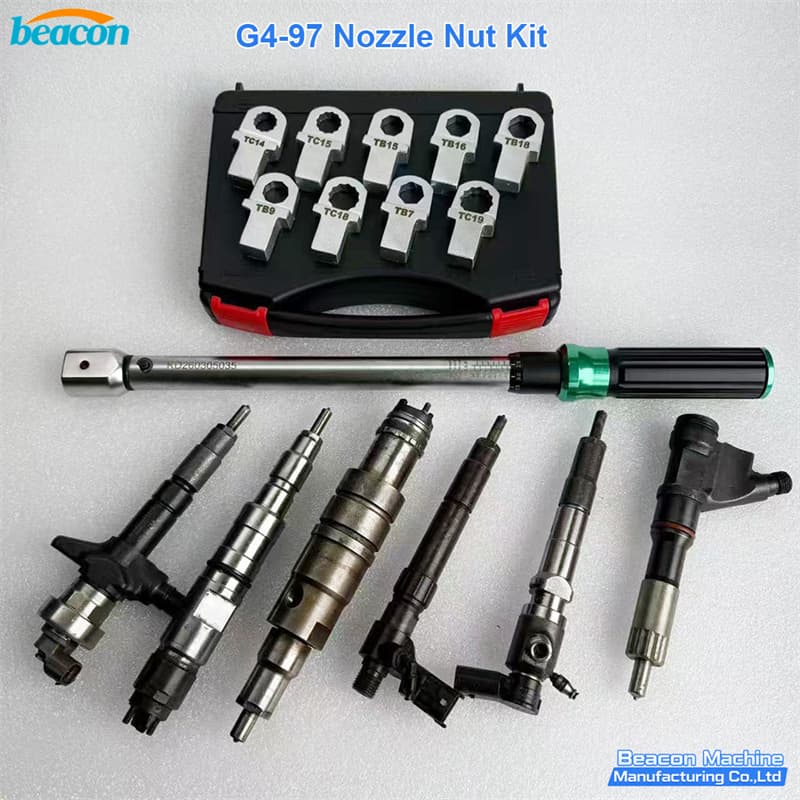 {BEACON MACHINE G4-97 Professional Common Rail Injector Nozzle Nut Wrench Set | Diesel Injector Repair Kit}