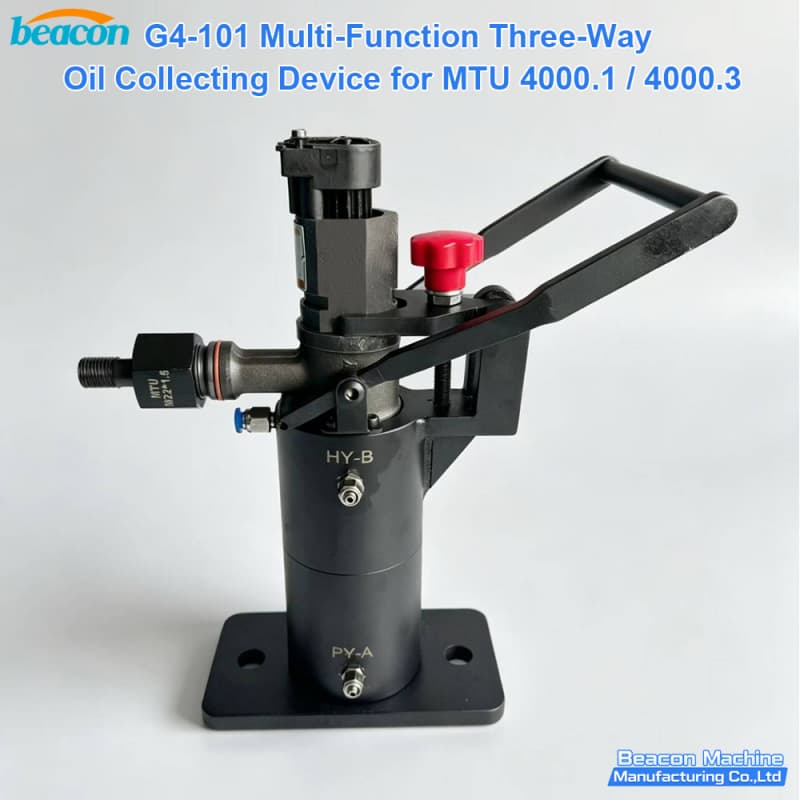 {BEACON MACHINE G4-101 | Multi-Function Three-Way Oil Collecting Device for MTU 4000.1 4000.3 | Specialized MTU 4000 Injector Oil Collector}