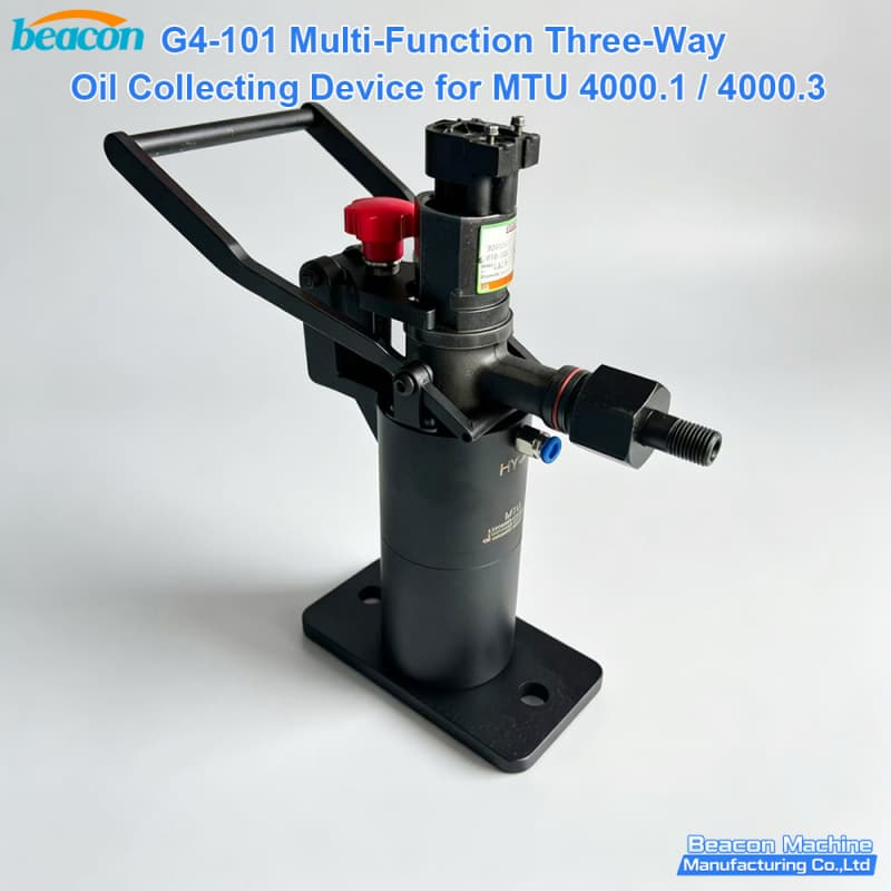 {BEACON MACHINE G4-101 | Multi-Function Three-Way Oil Collecting Device for MTU 4000.1 4000.3 | Specialized MTU 4000 Injector Oil Collector}
