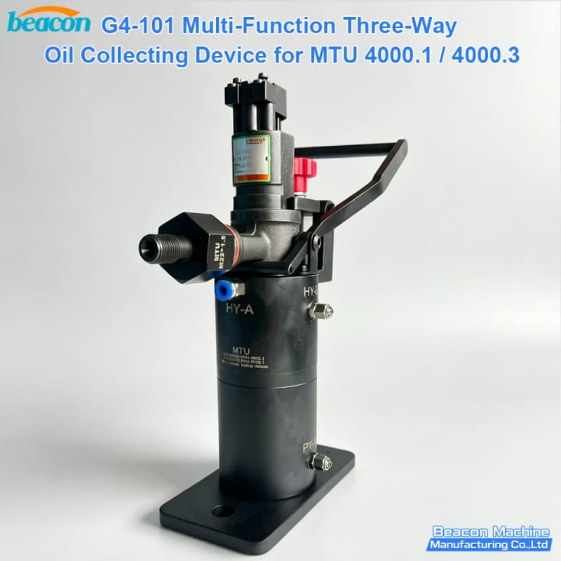 {BEACON MACHINE G4-101 | Multi-Function Three-Way Oil Collecting Device for MTU 4000.1 4000.3 | Specialized MTU 4000 Injector Oil Collector}