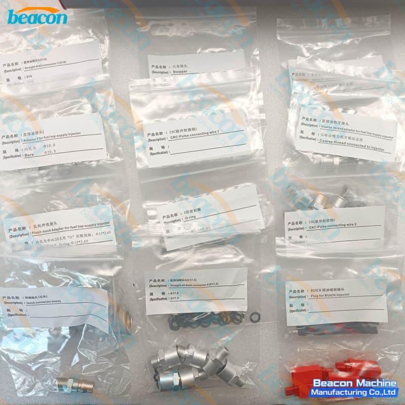 standard gasoline fuel injector leak test kit accessories