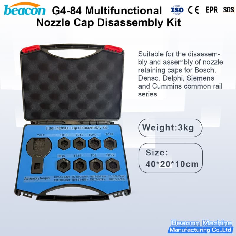 common rail injector cap removal tool kit,diesel injector disassembly tools for workshops,injector nozzle nut removal tool for Bosch Denso Delphi