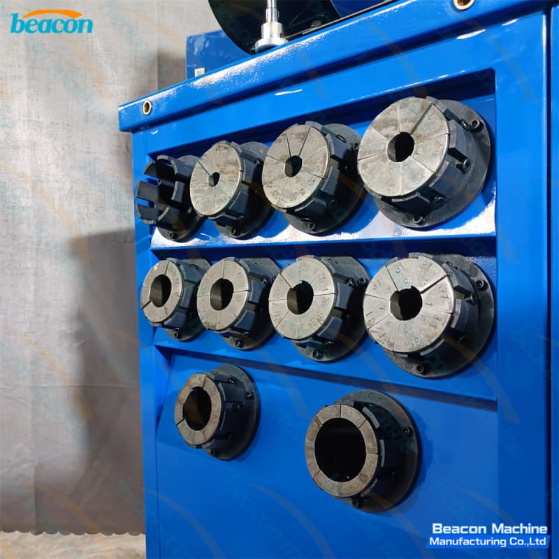 freestanding fluid line fabrication swaging unit fexture