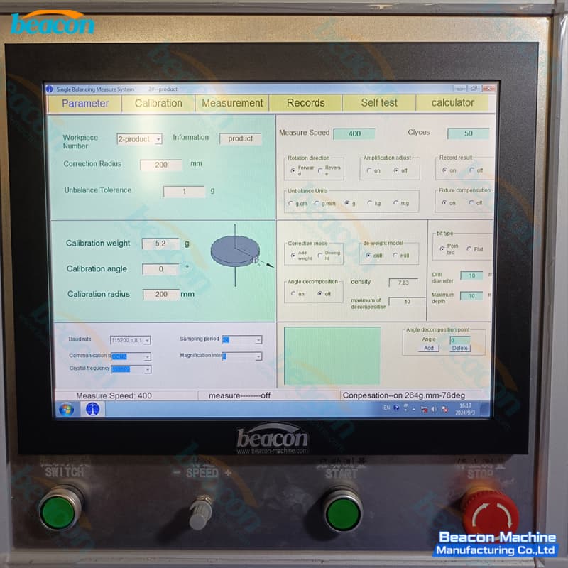 Balancing machine software - operating system Balancing machine software - operating system