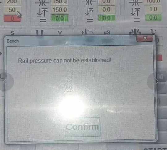rail pressure cannot be established on diesel test bench rail pressure cannot be established on diesel test bench