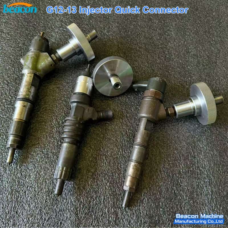 quick coupling injector connector for diesel fuel system diagnostic test benches
