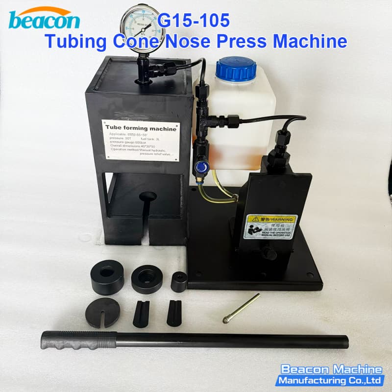 diesel injector pipe cone forming press tool for fuel system repair and maintenance