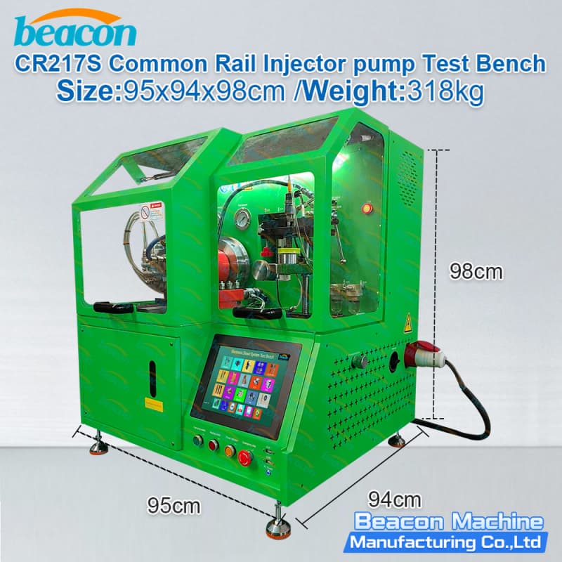 Dimensions and specifications of the diesel fuel injection test bench for sale