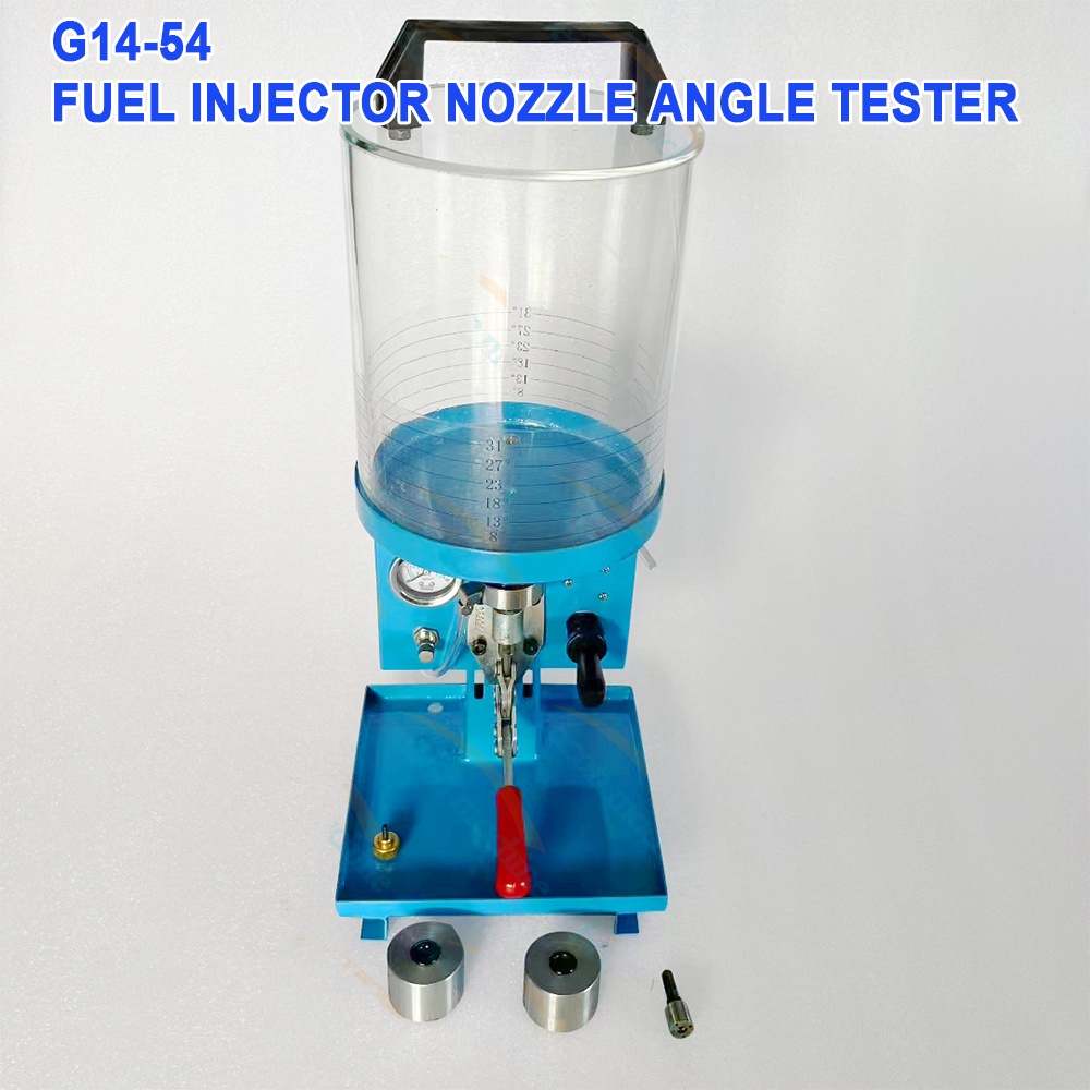 High precision diesel engine nozzle atomization angle detector top-down view for spray pattern clarity