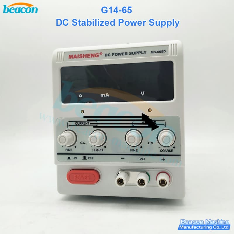 G14-65 professional high precision adjustable DC stabilized power supply front panel view.