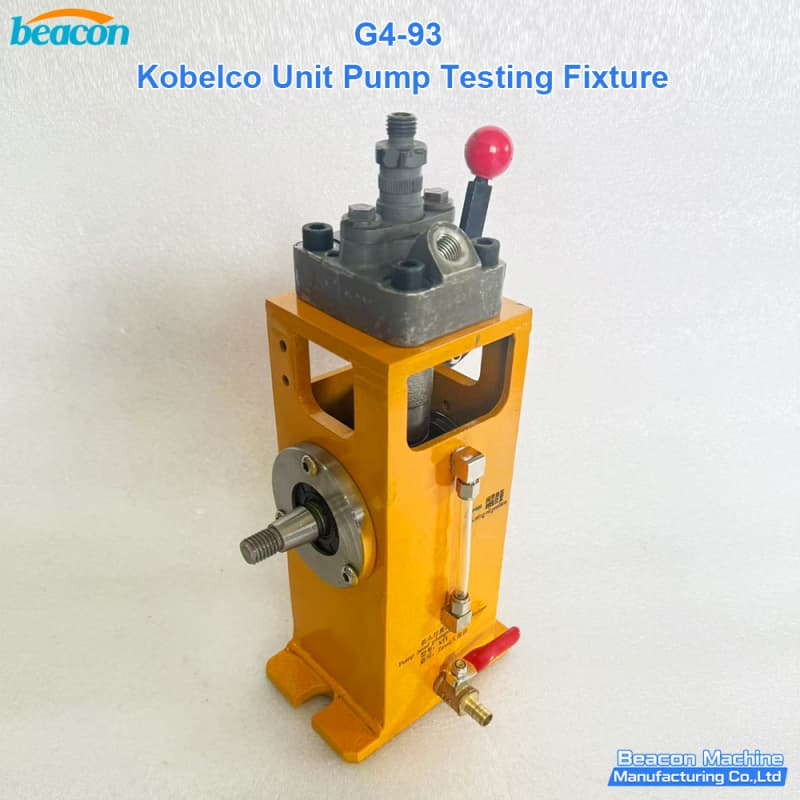 High precision diesel pump service adapter for Kobelco excavator engine fuel system calibration.