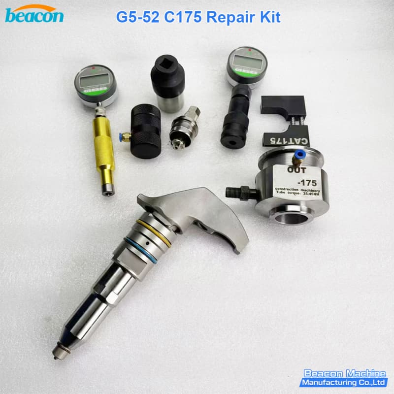 G5-52 Caterpillar repair kit including assorted precision shims for C175 injector calibration.