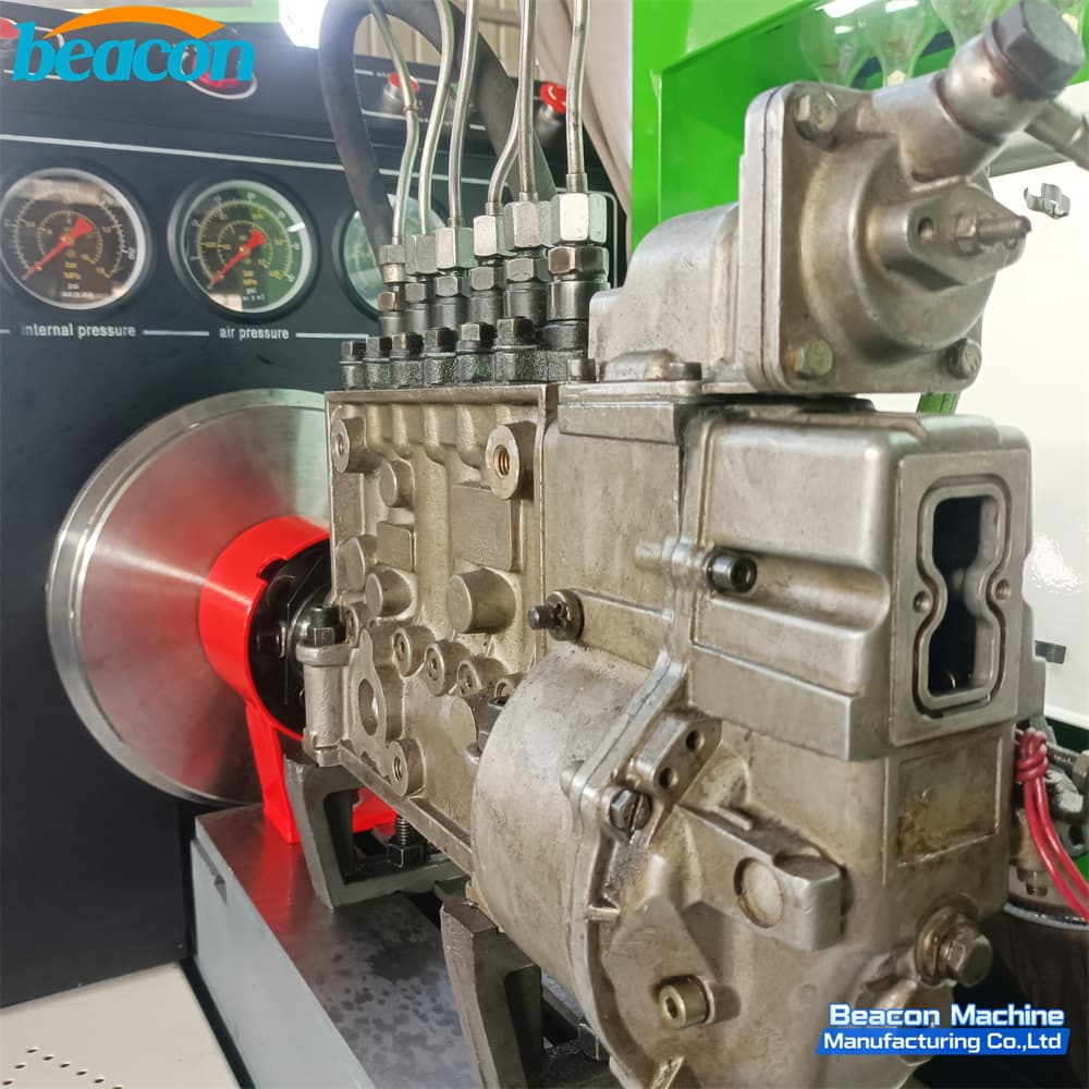 Detailed view of mechanical pump mounted on ES619 test stand