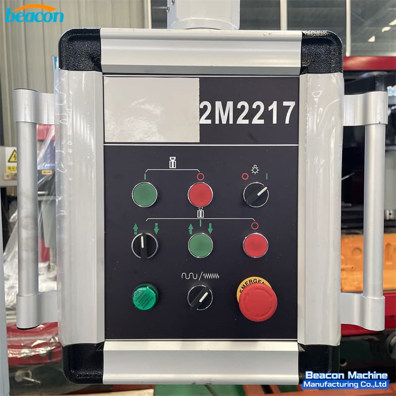 Close up of cylinder honing machine spindle and pressure gauge