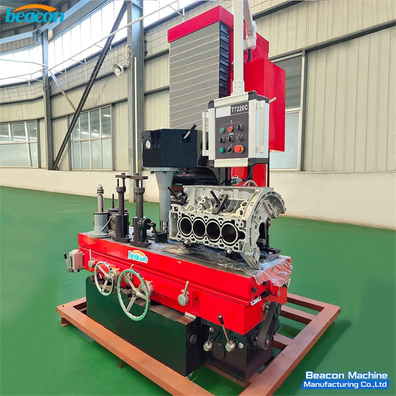 Heavy duty vertical cylinder boring machine for large engines with block mounted