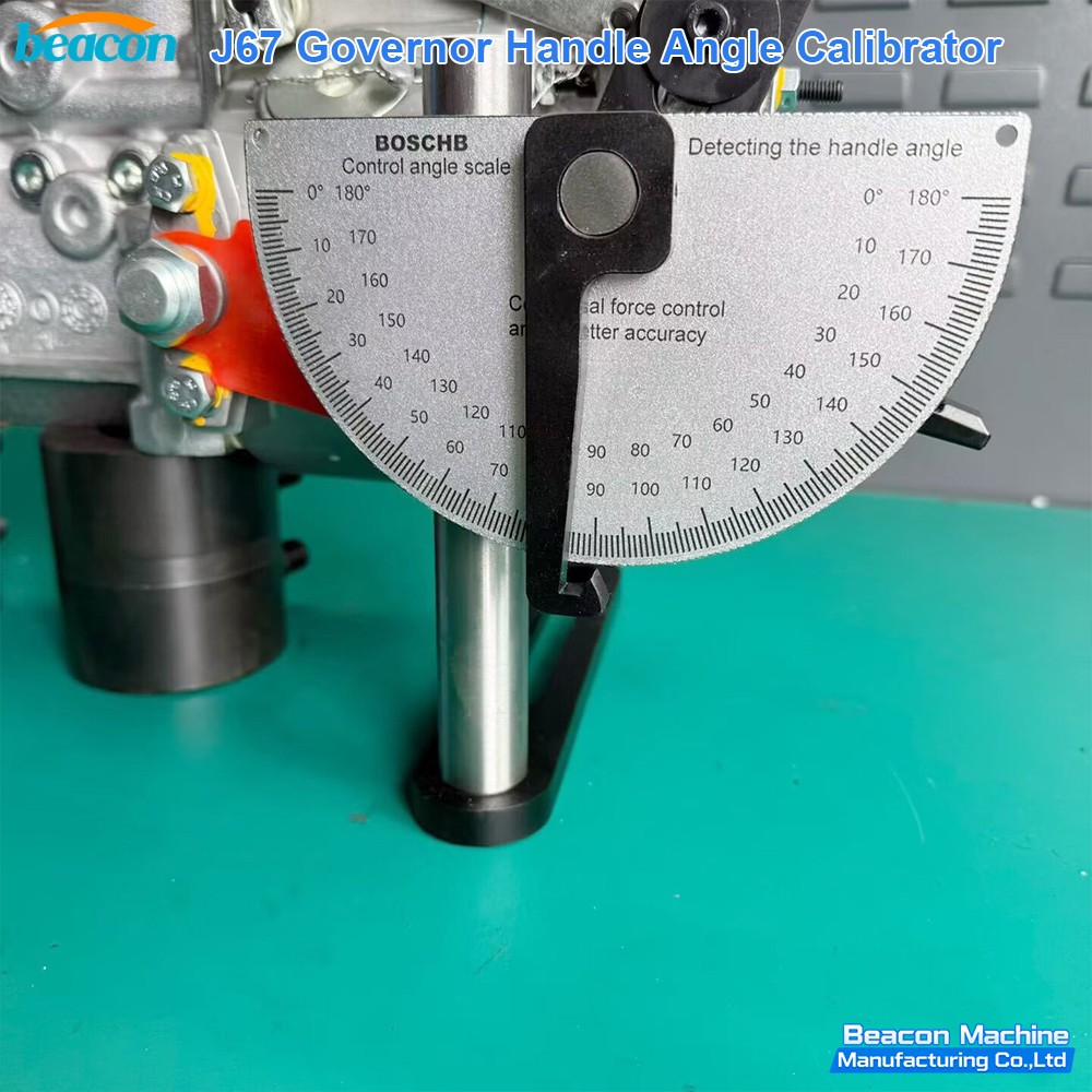Detailed close-up of Bosch-B control angle scale on J67 calibrator. Detailed close-up of Bosch-B control angle scale on J67 calibrator.