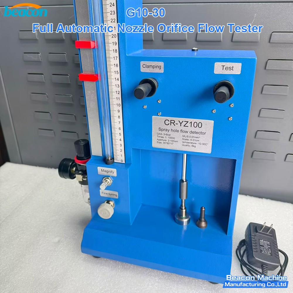 G10-30 automatic nozzle orifice measurement device with integrated air filtration system. G10-30 automatic nozzle orifice measurement device with integrated air filtration system.