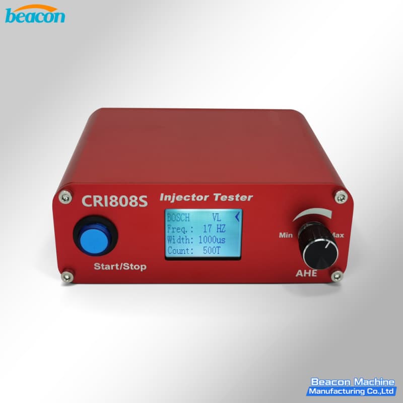 BEACON MACHINE CRI808S compact common rail injector tester front panel view.