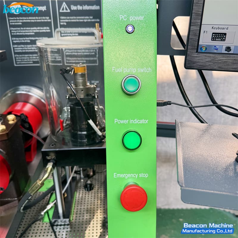Ergonomic control interface and power switches of BEACON MACHINE test bench