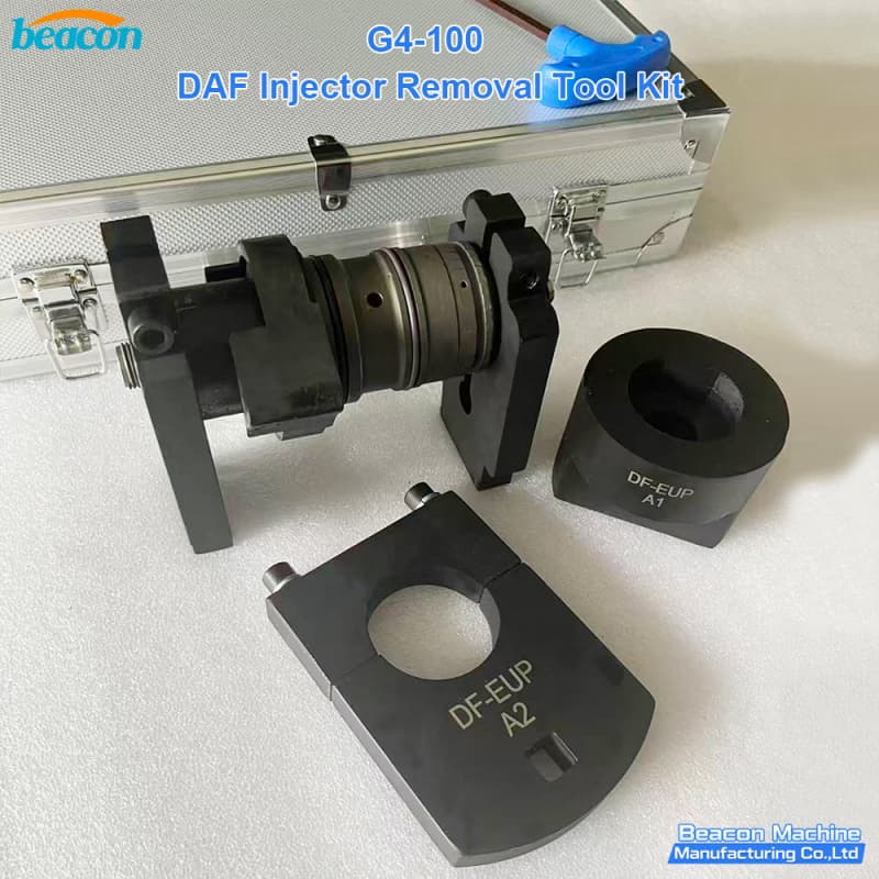 Components of DAF injector removal kit showing DF-EUP and DF-CR plates Components of DAF injector removal kit showing DF-EUP and DF-CR plates