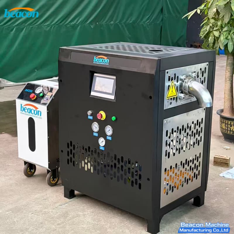 BEACON MACHINE BCX60 compact dry ice blaster A625i model front view BEACON MACHINE BCX60 compact dry ice blaster A625i model front view