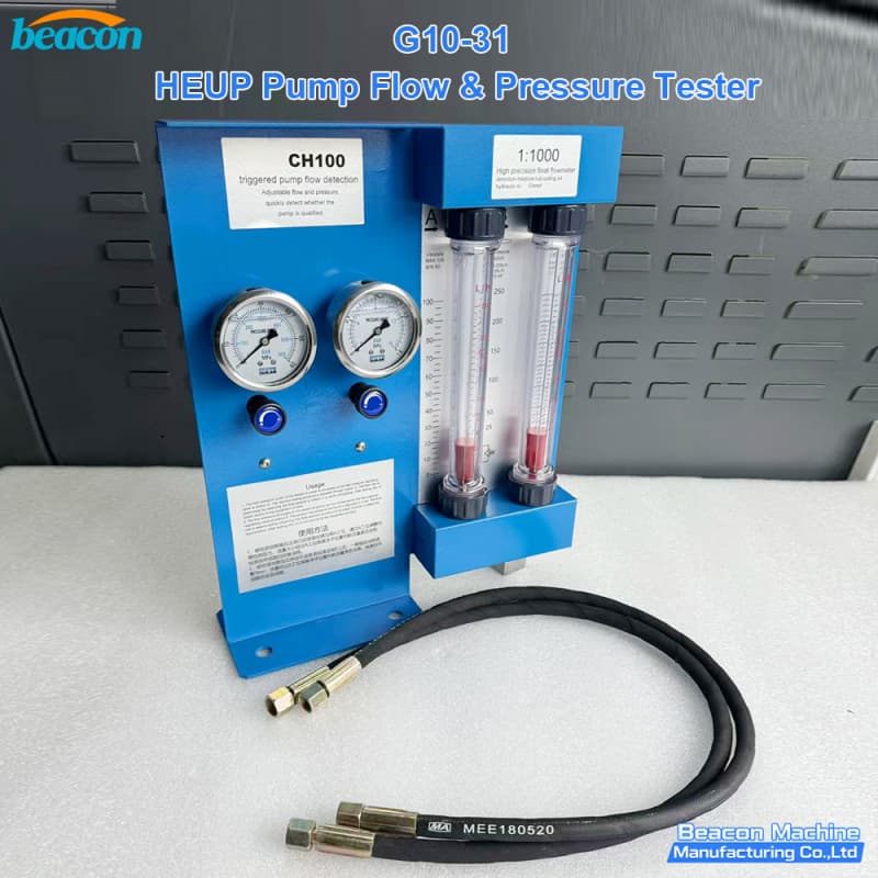 Side angle of G10-31 adaptation flow kit with high-pressure diagnostic hoses Side angle of G10-31 adaptation flow kit with high-pressure diagnostic hoses