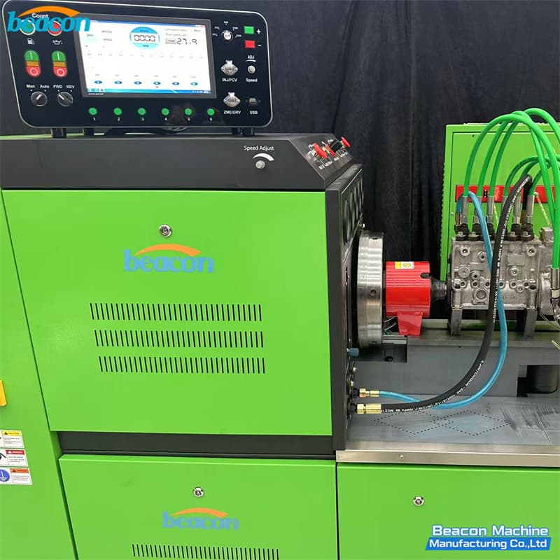 Detailed view of the multi-cylinder injector bank and fuel lines on the ES816 test stand. Detailed view of the multi-cylinder injector bank and fuel lines on the ES816 test stand.