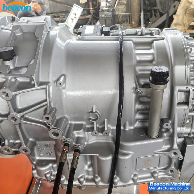 ZF-Ecolife transmission connected to BCZB-4 automatic transmission test bench for pressure testing
