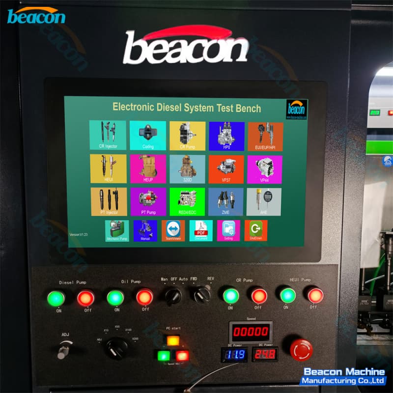 Full front view of the machine with sliding doors open showing the expansive working bay and integrated control console. Full front view of the machine with sliding doors open showing the expansive working bay and integrated control console.
